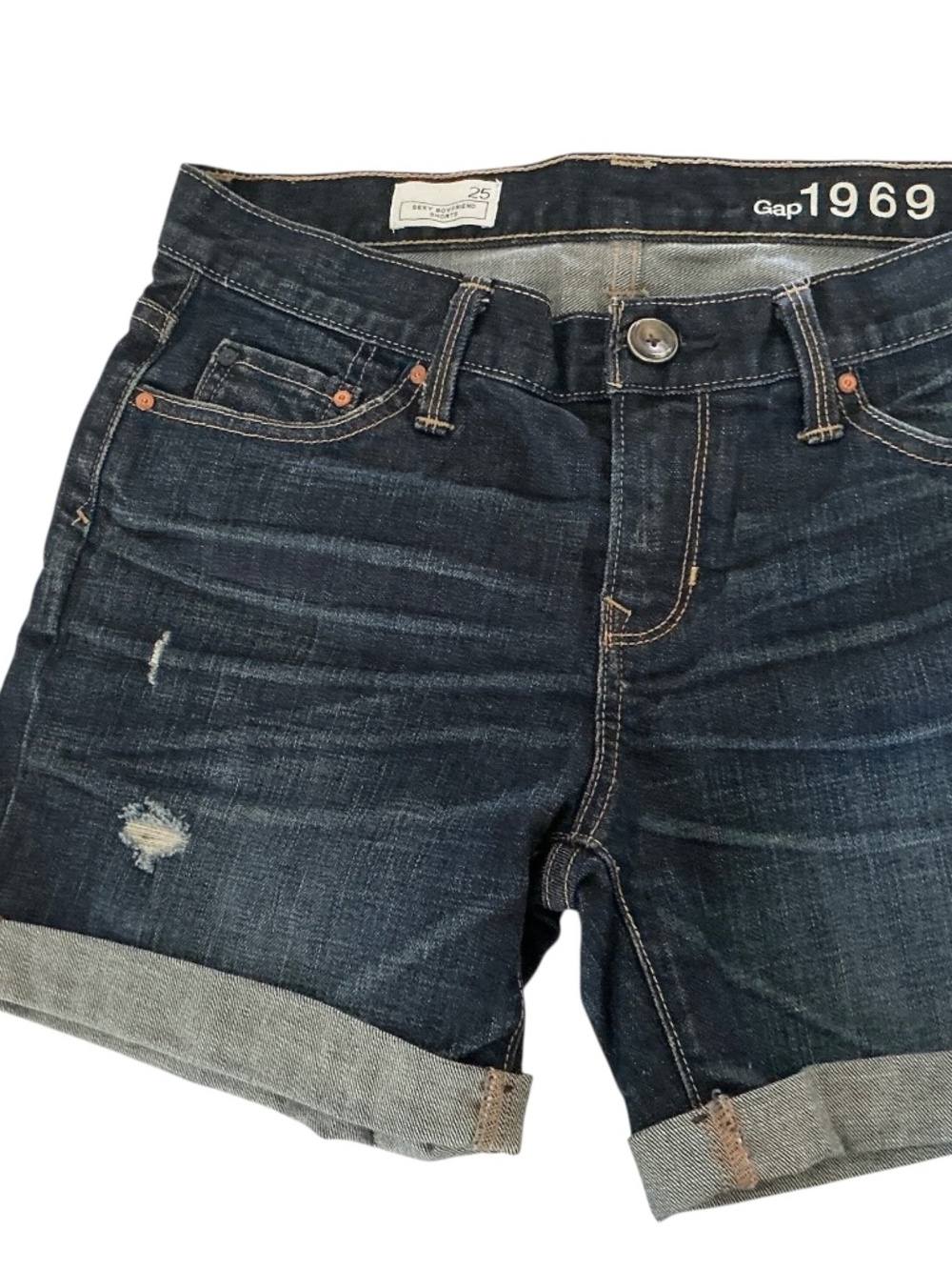 Gap 1969 Sexy Boyfriend Denim Shorts size 25 Blue